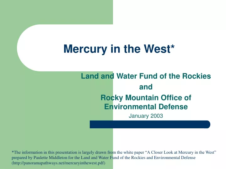 mercury in the west