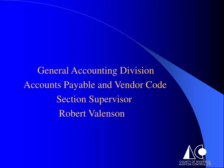 general accounting division accounts payable