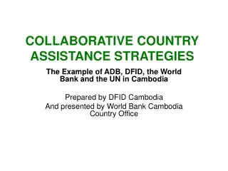 COLLABORATIVE COUNTRY ASSISTANCE STRATEGIES