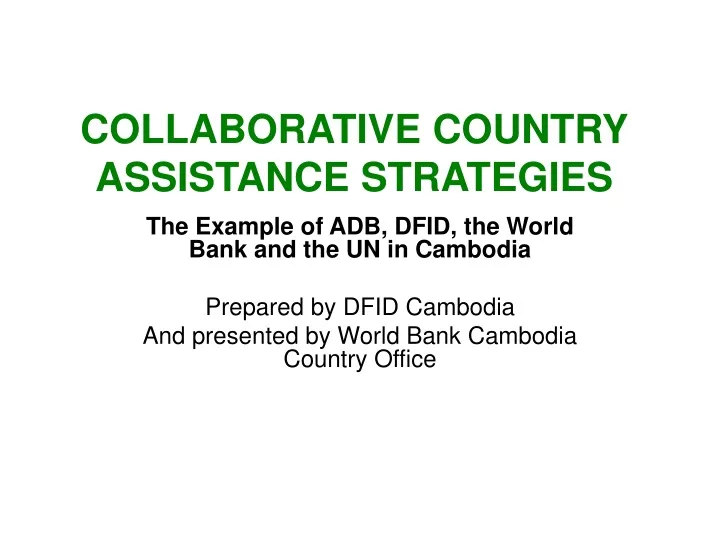 collaborative country assistance strategies