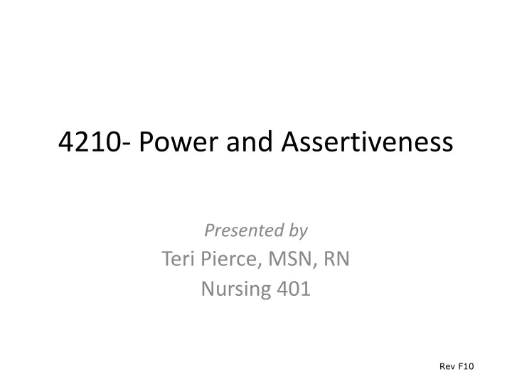 4210 power and assertiveness