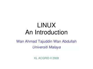 LINUX An Introduction