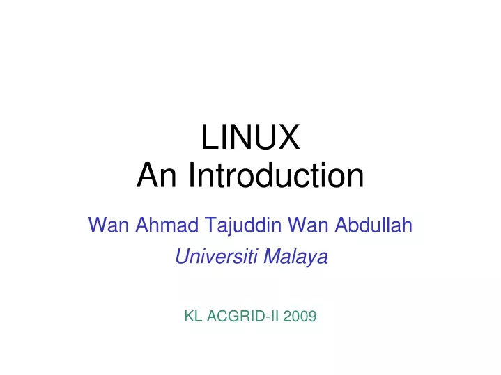 linux an introduction