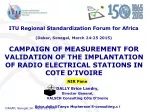 Measurement Validation of Radio Stations in Côte d'Ivoire - Implementation Report - slide 1