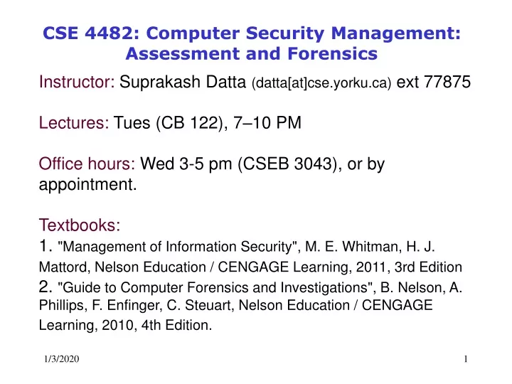 cse 4482 computer security management assessment and forensics