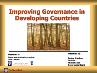 Improving Governance in Developing Countries