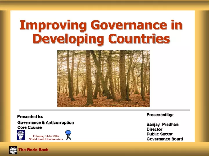 improving governance in developing countries