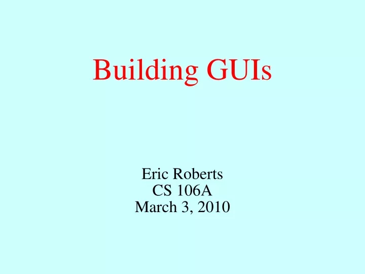 building guis