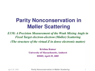 Parity Nonconservation in Møller Scattering