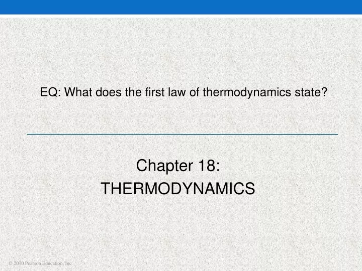 eq what does the first law of thermodynamics state