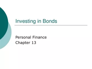 Investing in Bonds