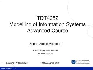TDT4252 Modelling of Information Systems Advanced Course