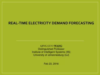 Real-Time Electricity Demand Forecasting