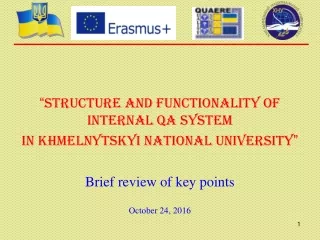 “ STRUCTURE AND FUNCTIONALITY OF INTERNAL QA SYSTEM  IN KHMELNYTSKYI NATIONAL UNIVERSITY ”