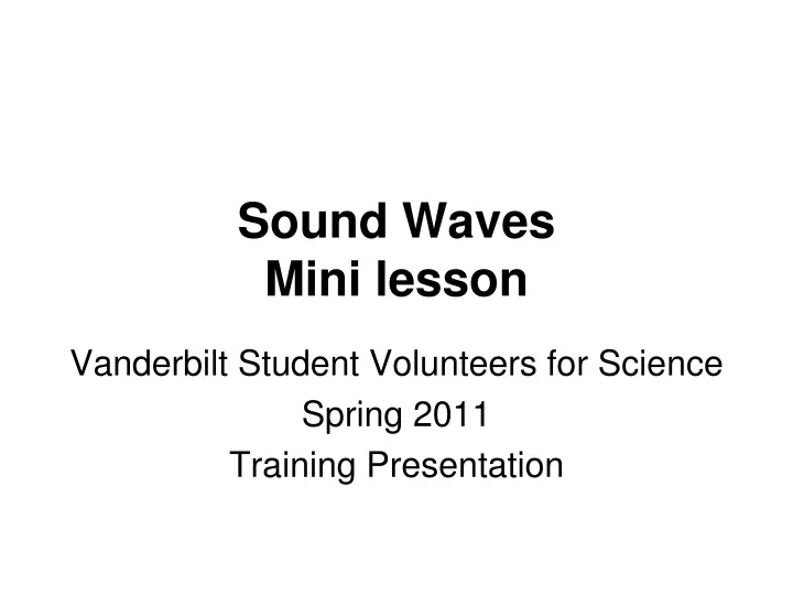 sound waves mini lesson