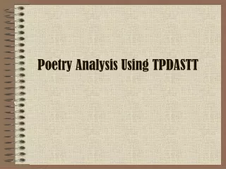 Poetry Analysis Using TPDASTT