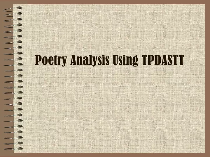 poetry analysis using tpdastt