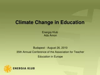 Climate Change in Education Energia Klub  Ada Ámon