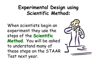 Experimental Design using Scientific Method :