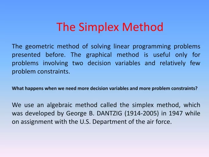 the simplex method