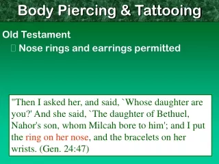 Body Piercing &amp; Tattooing