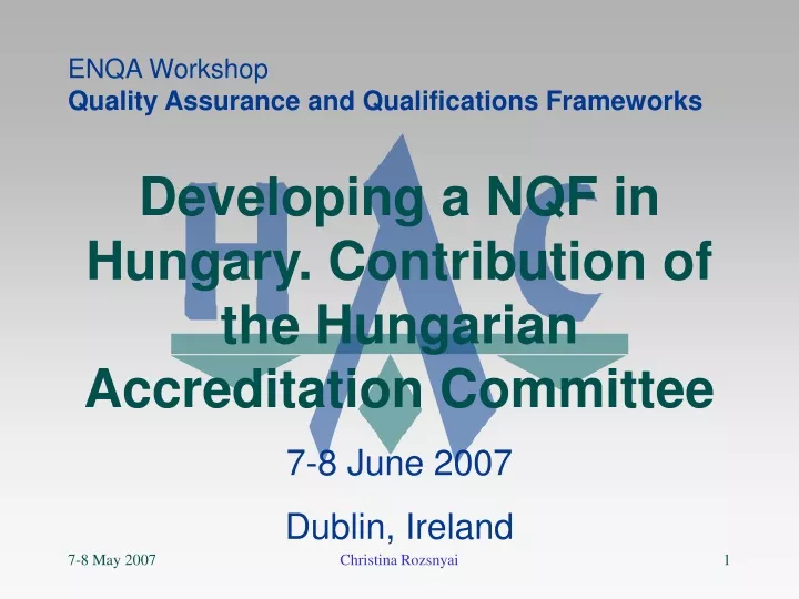 enqa workshop quality assurance