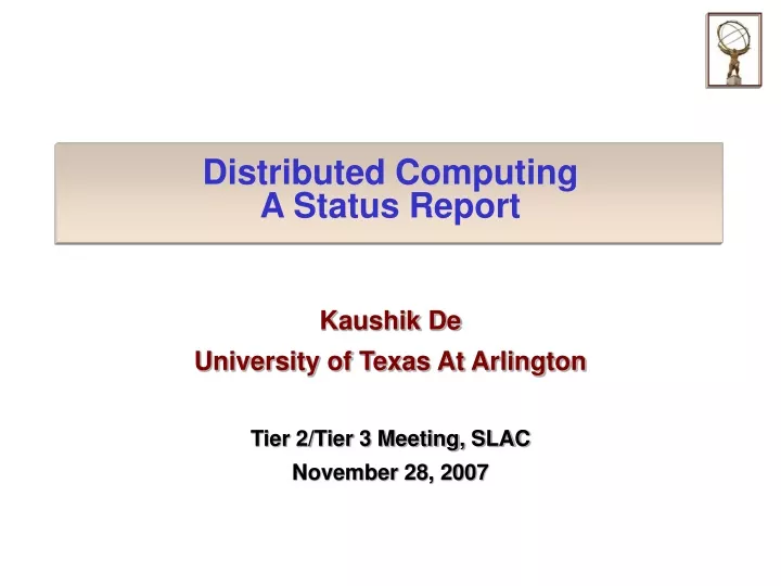 distributed computing a status report