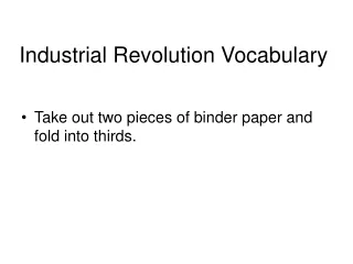 Industrial Revolution Vocabulary