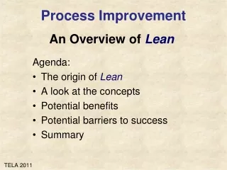 An Overview of  Lean