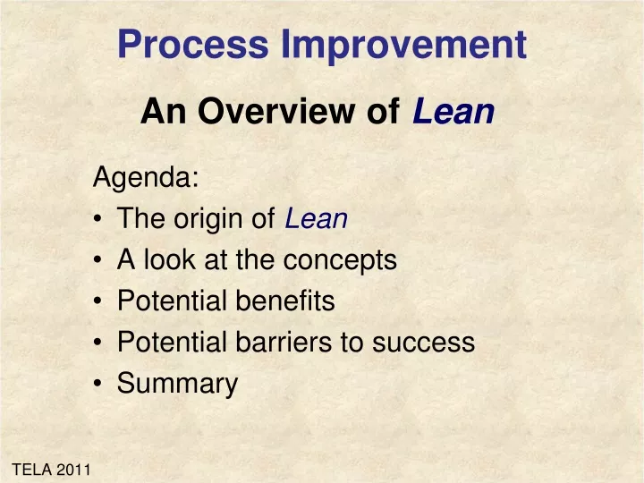 an overview of lean