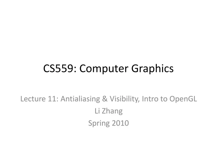 cs559 computer graphics