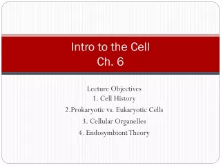 Intro to the Cell  Ch. 6