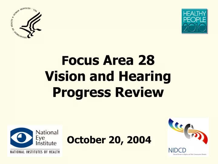 f ocus area 28 vision and hearing progress review