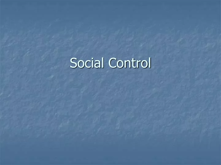 social control