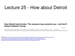 Lecture 25 - How about Detroit