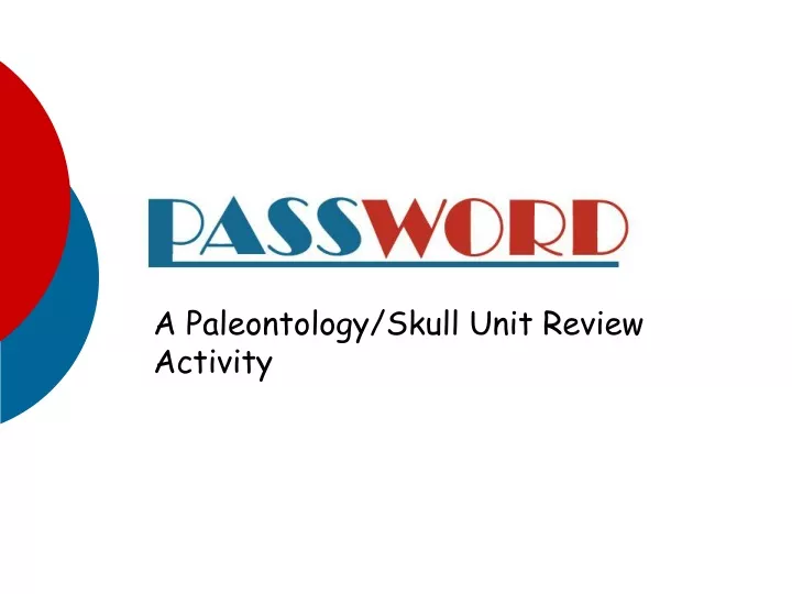 a paleontology skull unit review activity