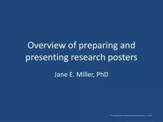 Overview of preparing and presenting research posters