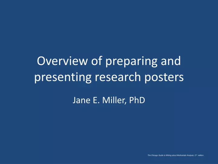 overview of preparing and presenting research posters