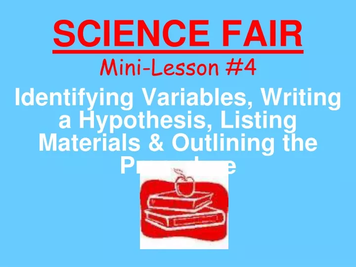 science fair mini lesson 4