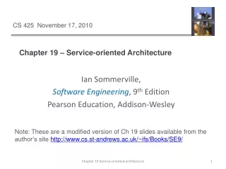 Chapter 19 – Service-oriented Architecture