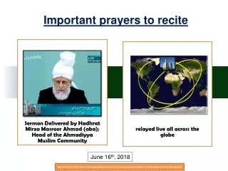 Important prayers to recite