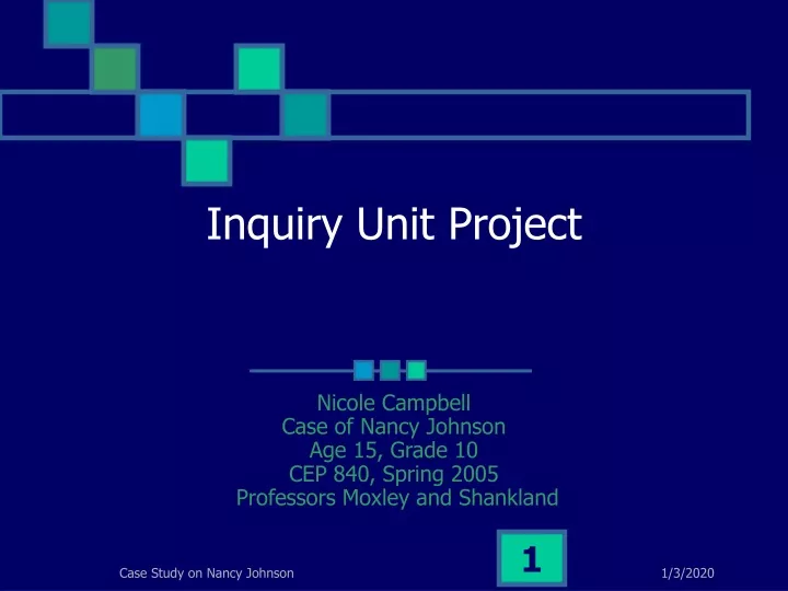 inquiry unit project