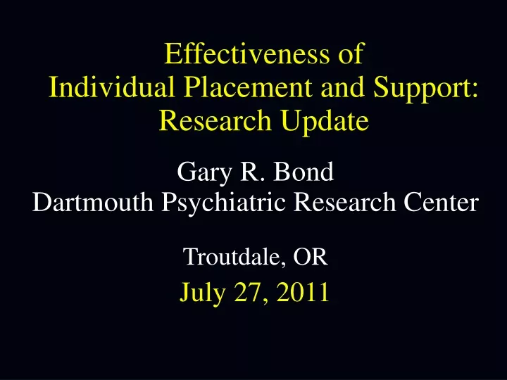 effectiveness of individual placement and support research update