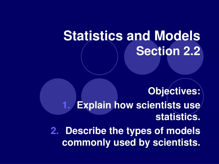 statistics and models section 2 2