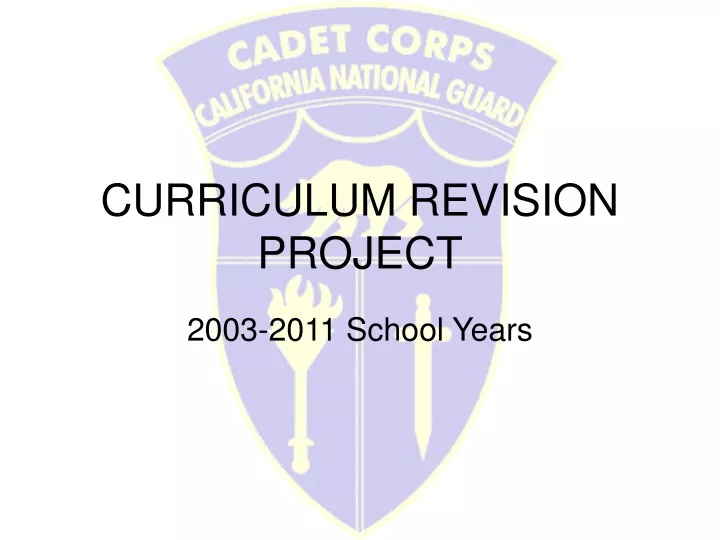 curriculum revision project