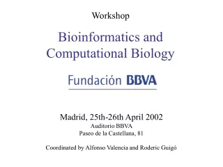 Workshop Bioinformatics and  Computational Biology