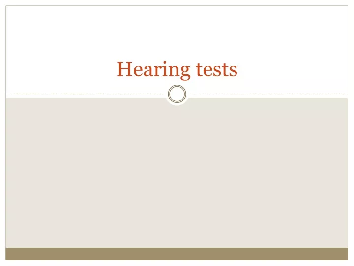 hearing tests