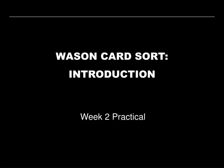 wason card sort introduction