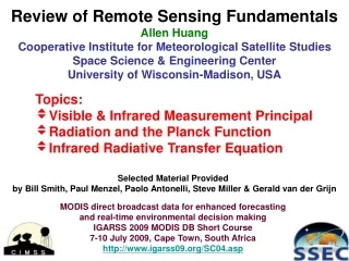 MODIS direct broadcast data for enhanced forecasting and real-time environmental decision making
