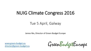 NUIG  Climate Congress 2016 Tue  5  April, Galway